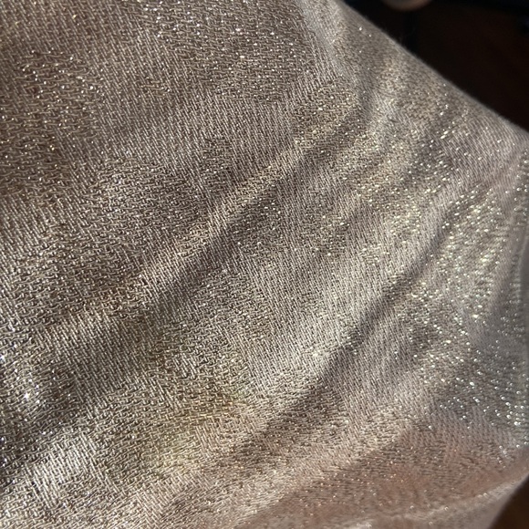 Cream and gold pashmina - Picture 2 of 3